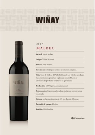 Wiñay Malbec Vino Tinto Orgánico